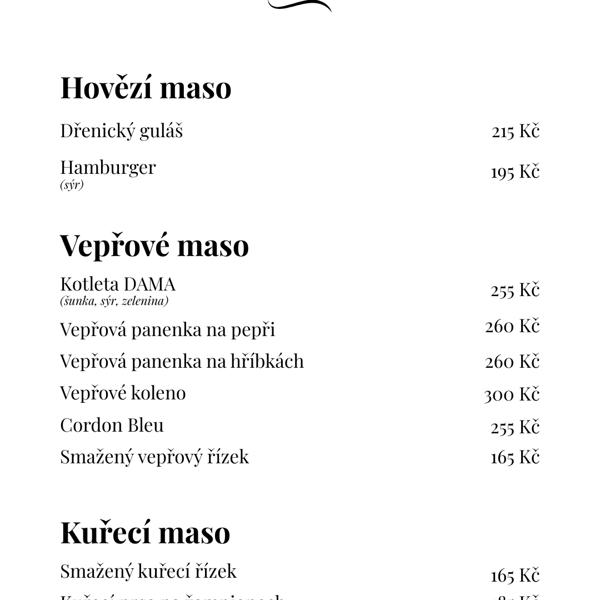 Hovězí, Vepřové a Kuřecí maso