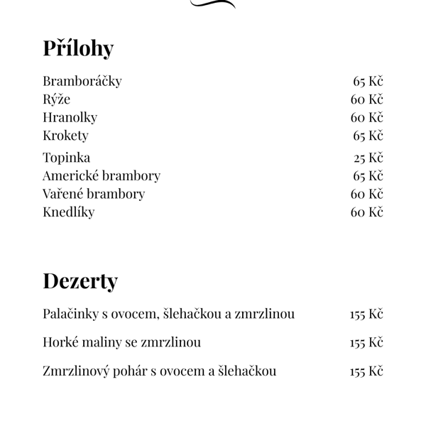 Přílohy a Dezerty