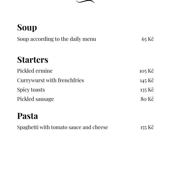 Soup, Starters and Pasta