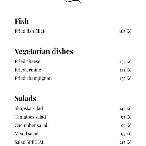 Vegetarian dishes and Salads