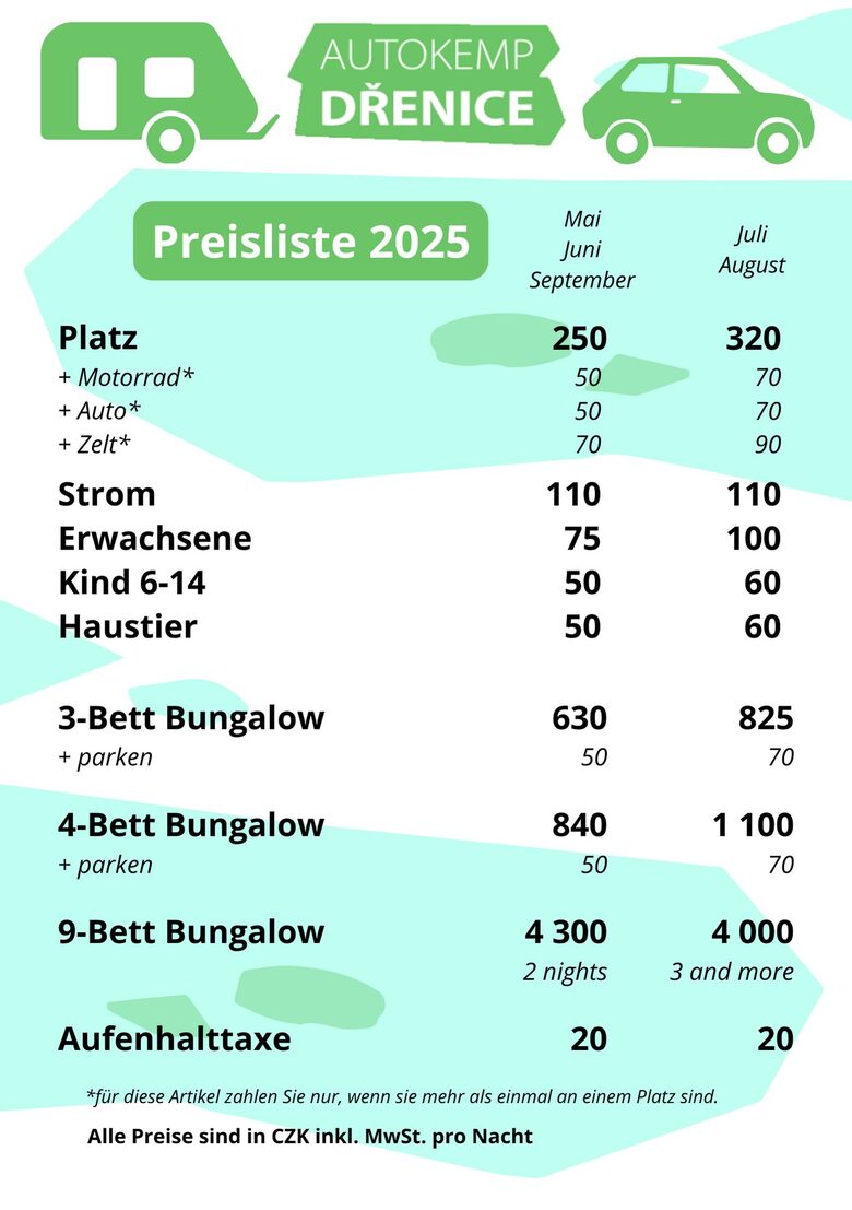 Preisliste 2025
