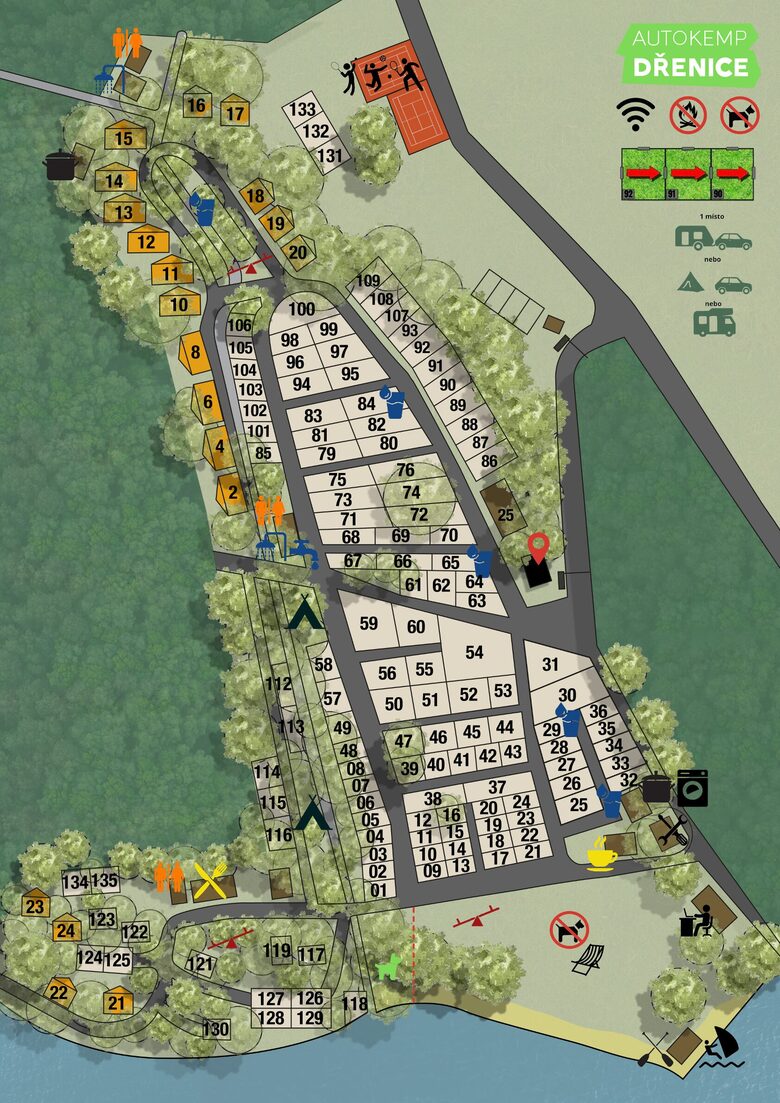 Mapa Autokempu Dřenice